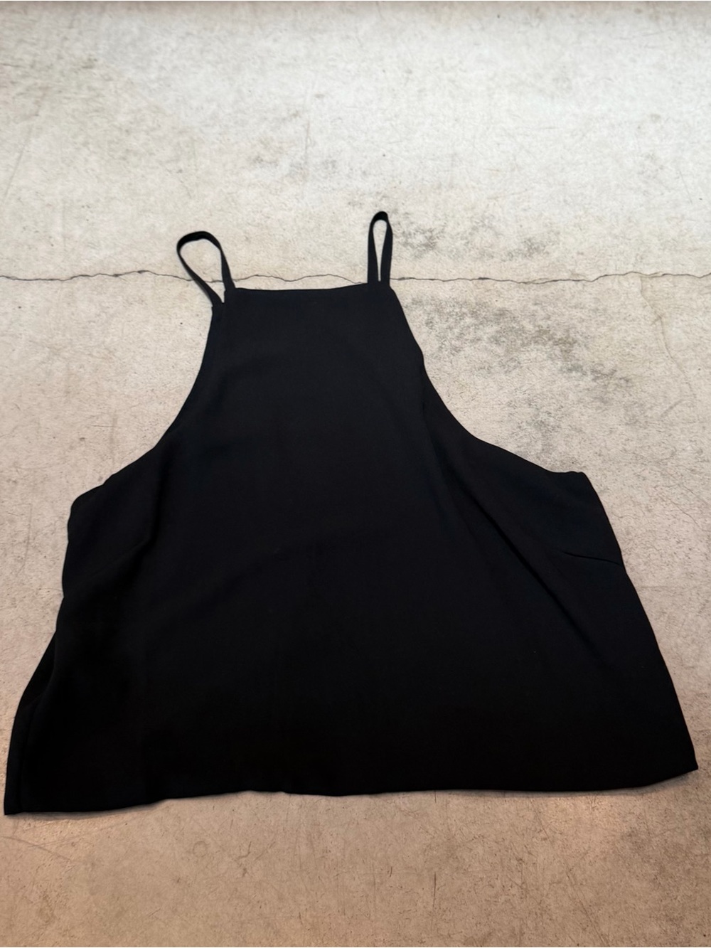 Article Black High-Neck Crossover Split-Back Crop Tank Top - Size S